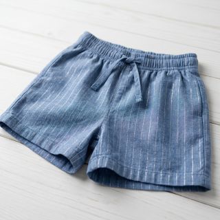 Cotton fabric YARN DYED Stripes LUREX blue
