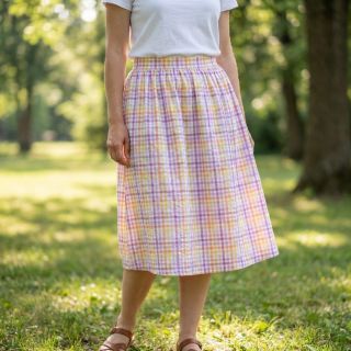 Cotton fabric SEERSUCKER YARN DYED Checks multi
