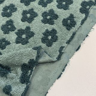 Terry Knitted flowers old green