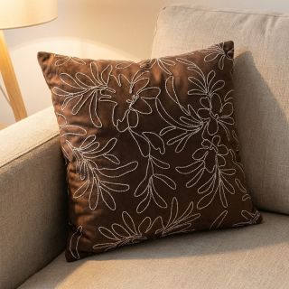 SUEDE Tape flower dark brown