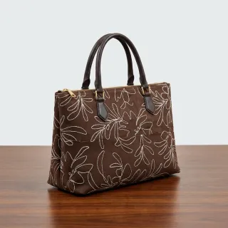 SUEDE Tape flower dark brown