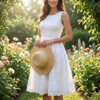 Cotton fabric EMBROIDERY Bellagio white