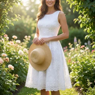 Cotton fabric EMBROIDERY Bellagio white