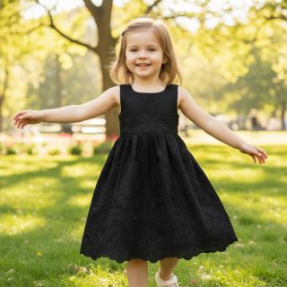 Cotton fabric EMBROIDERY Bellagio black