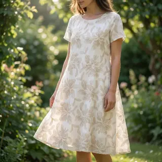 Cotton fabric VOILE EMBROIDERY Kim off white