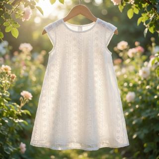 Cotton fabric EMBROIDERY Pattern white