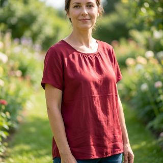 Cotton fabric with viscose wine red