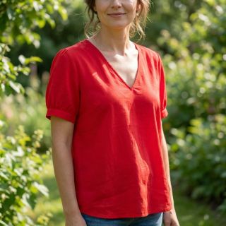 Cotton fabric with viscose red