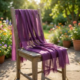 Cotton fabric with viscose aubergine