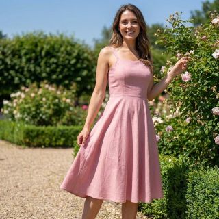 Cotton fabric with viscose light rose