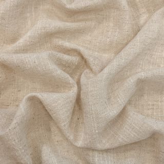 Cotton fabric with linen SLUB WASHED natural