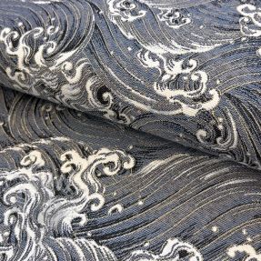 Decoration fabric jacquard Swell allover argent