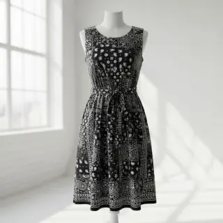 Cotton fabric Farwest noir