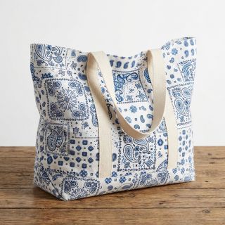 Cotton fabric Kansas blanc blue