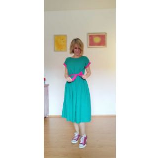 Cotton fabric with linen apple green