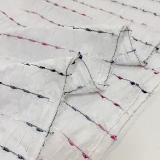 Cotton fabric DOBBY CRINKLE Stripe white