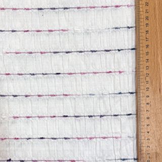 Cotton fabric DOBBY CRINKLE Stripe white