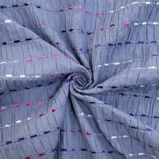 Cotton fabric DOBBY CRINKLE Stripe jeans