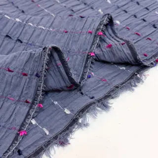 Cotton fabric DOBBY CRINKLE Stripe jeans
