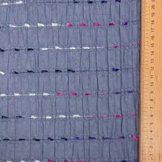 Cotton fabric DOBBY CRINKLE Stripe jeans