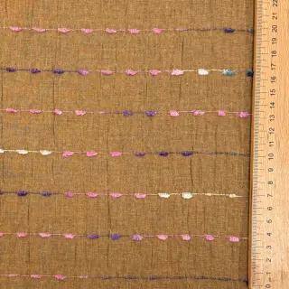 Cotton fabric DOBBY CRINKLE Stripe camel