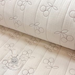 Double gauze/muslin STEPPED Cherries natural