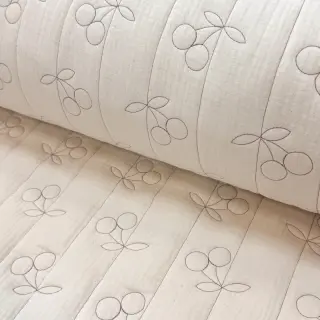 Double gauze/muslin STEPPED Cherries natural