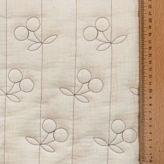 Double gauze/muslin STEPPED Cherries natural