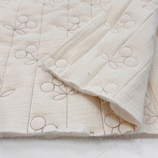 Double gauze/muslin STEPPED Cherries natural