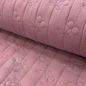Double gauze/muslin STEPPED Cherries mauve