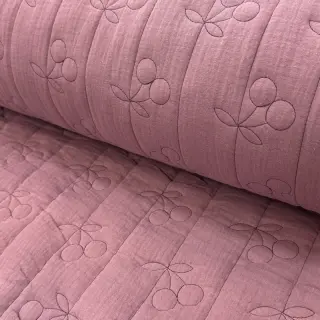 Double gauze/muslin STEPPED Cherries mauve