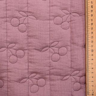Double gauze/muslin STEPPED Cherries mauve