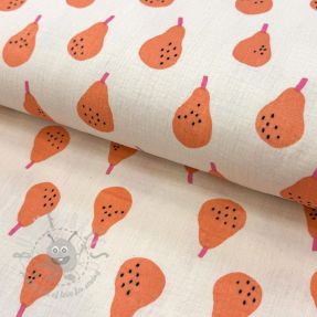 Double gauze/muslin Pears peach by JENNIFER BOURON ORGANIC