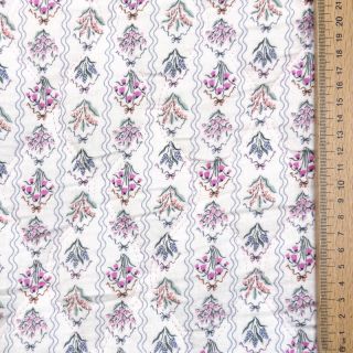 Double gauze/muslin STEPPED Flowers light pink digital print