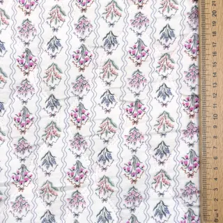 Double gauze/muslin STEPPED Flowers light pink digital print