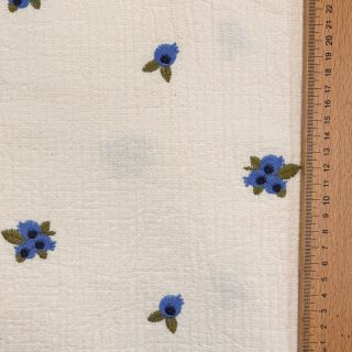 Double gauze/muslin EMBROIDERY STRIPED Fruit natural