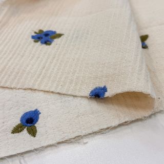 Double gauze/muslin EMBROIDERY STRIPED Fruit natural