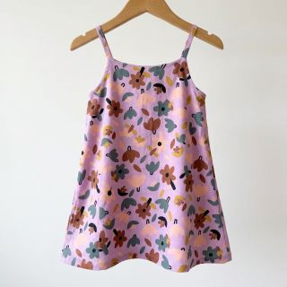 Cotton fabric Flowers lavender by JENNIFER BOURON ORGANIC