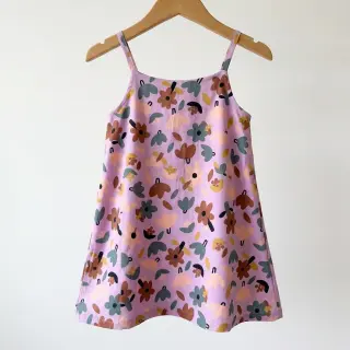 Cotton fabric Flowers lavender by JENNIFER BOURON ORGANIC