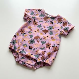 Cotton fabric Flowers lavender by JENNIFER BOURON ORGANIC