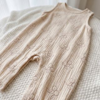 Double gauze/muslin STEPPED Cherries natural