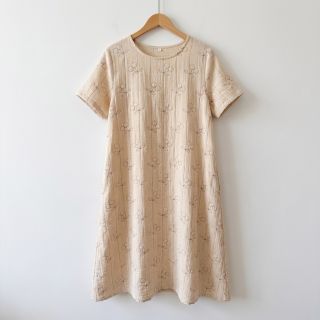 Double gauze/muslin STEPPED Cherries natural