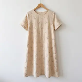 Double gauze/muslin STEPPED Cherries natural