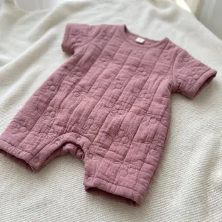 Double gauze/muslin STEPPED Cherries mauve