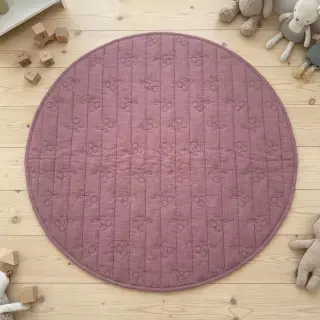 Double gauze/muslin STEPPED Cherries mauve