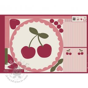Cotton fabric Cherries playmat PANEL digital print