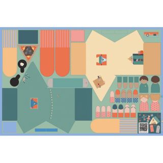 Cotton fabric Lets go camping PANEL digital print