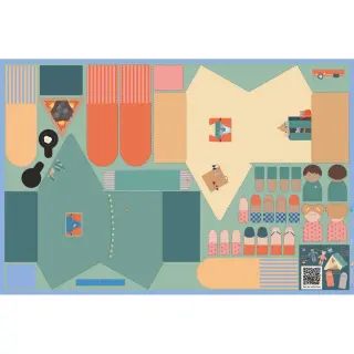 Cotton fabric Lets go camping PANEL digital print