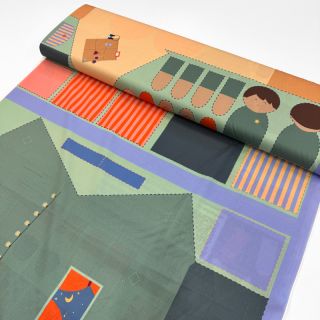 Cotton fabric Lets go camping PANEL digital print