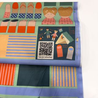 Cotton fabric Lets go camping PANEL digital print